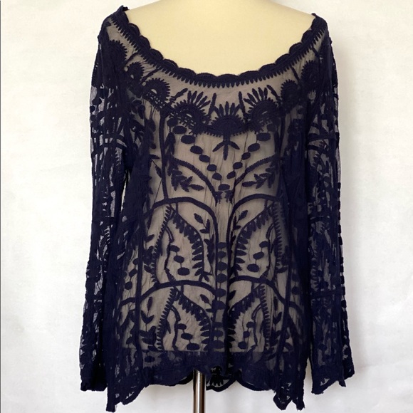 πHOST PICKπ Capri Sioni Sheer Embroidered Top - Picture 3 of 9